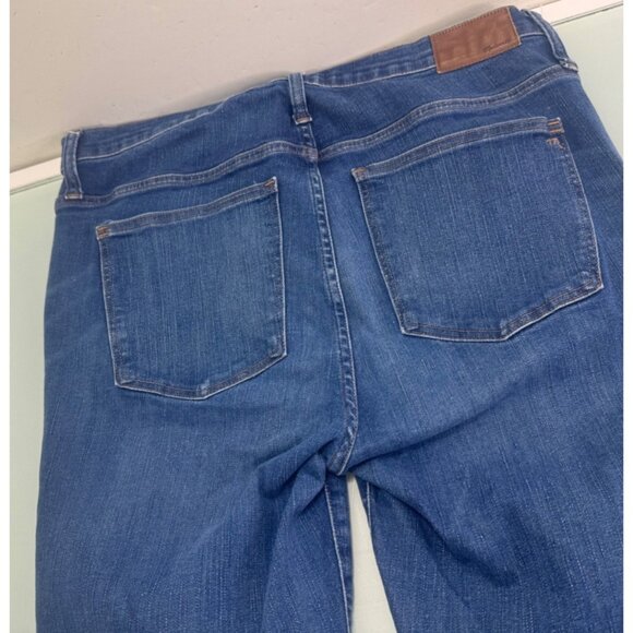 Madewell High Rise Skinny Women's Jeans 32T 32 Tall Raw Hem Stretch Dark Wash - Picture 2 of 14